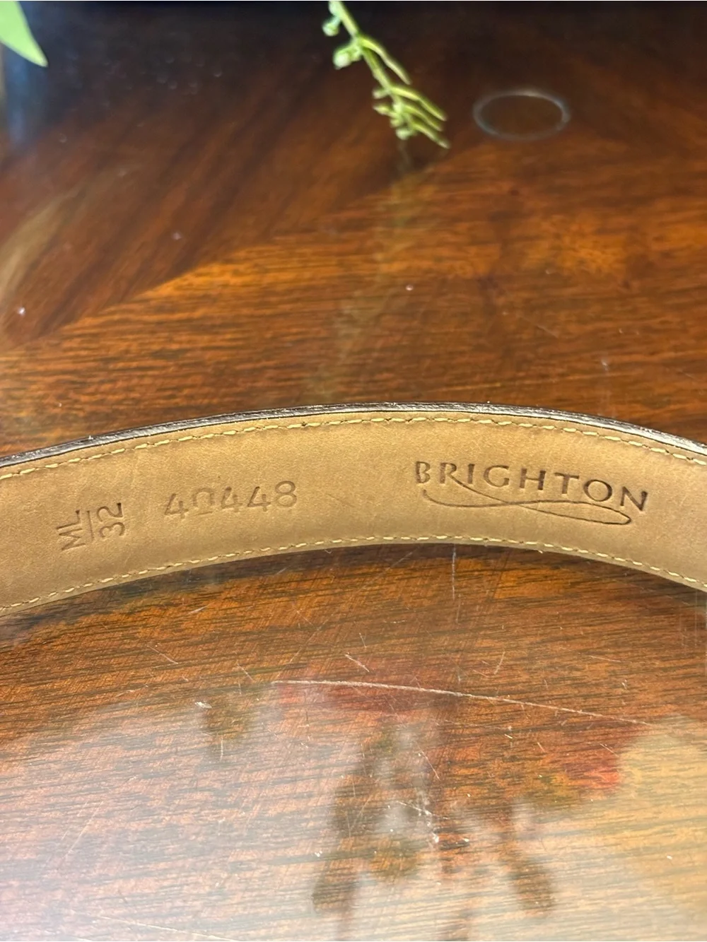 Brighton Brown Leather Belt with Silver Crown Buckle